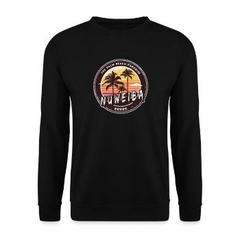 Nuweiba Égypte Vintage Palmier Design - Sweat-shirt Unisexe - noir - Devant - Alina (178cm) & Michal (187cm)