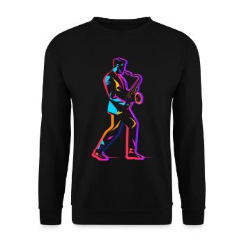 90s saxophone player - Unisex Sweatshirt - black - Front - Alina (178cm) & Michal (187cm)