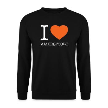 I LOVE AMERSFOORT - Unisex Pullover - Schwarz - Vorne - Alina (178cm) & Michal (187cm)