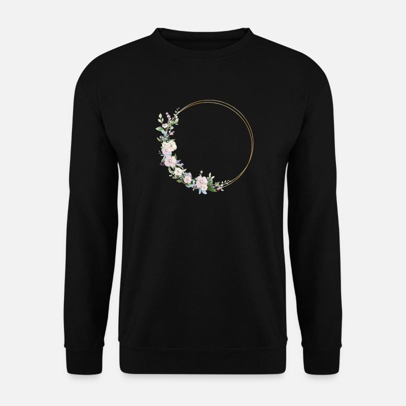 Frühlings-Kranz- personalisierbar - Unisex Pullover - Schwarz
