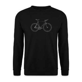 Minimal Bicycle Line Art - Unisex Sweatshirt - black - Front - Alina (178cm) & Michal (187cm)