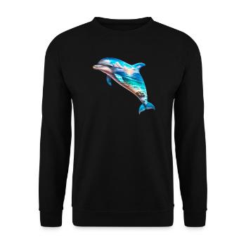 Delfin - Unisex Pullover - Schwarz - Vorne - Alina (178cm) & Michal (187cm)