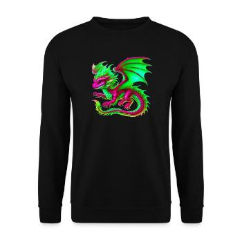 Dragon - Unisex Sweatshirt - black - Front - Alina (178cm) & Michal (187cm)