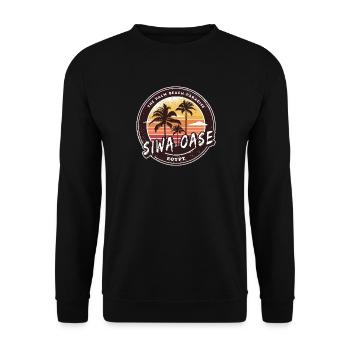 Siwa Égypte Vintage Palmiers Design - Sweat-shirt Unisexe - noir - Devant - Alina (178cm) & Michal (187cm)