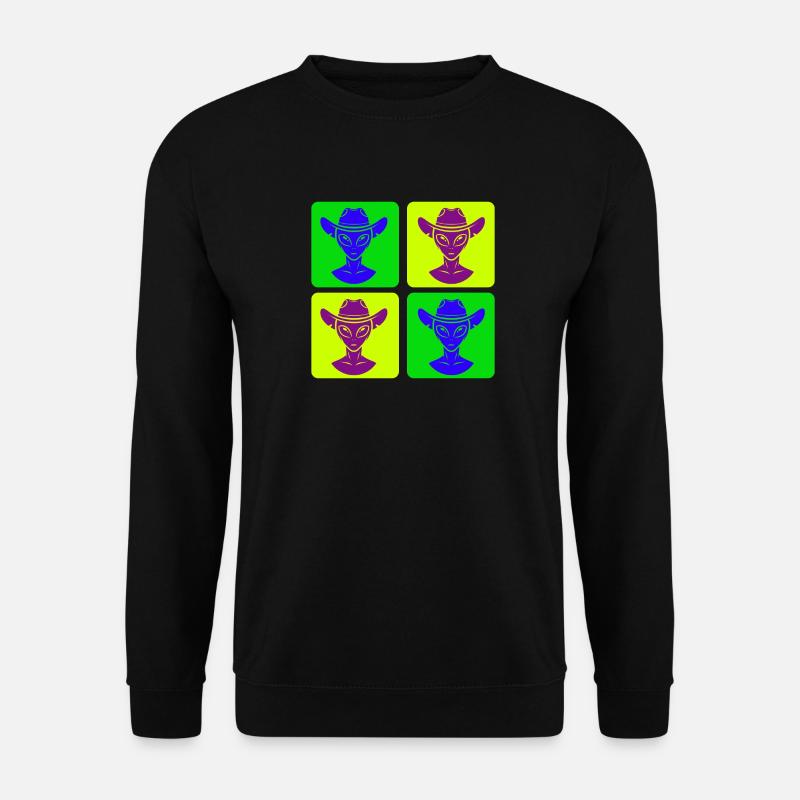 Alien Cowboy Pop Art Design - Unisex Sweatshirt - black