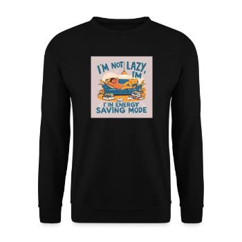I´m not lazy i am in energy saving mode - Unisex Pullover - Schwarz - Vorne - Alina (178cm) & Michal (187cm)