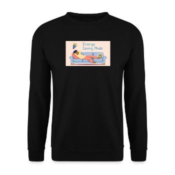 Ich bin nicht faul ich bin im Energiesparmodus - Unisex Pullover - Schwarz - Vorne - Alina (178cm) & Michal (187cm)