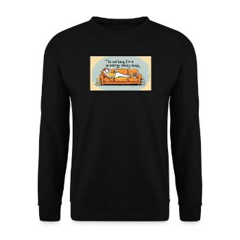 Ich bin nicht faul ich bin im Energiesparmodus - Unisex Pullover - Schwarz - Vorne - Alina (178cm) & Michal (187cm)