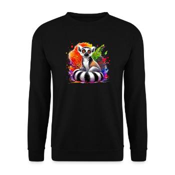 Lemur - Unisex Sweatshirt - black - Front - Alina (178cm) & Michal (187cm)