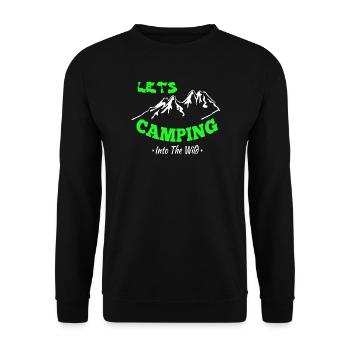 Camping Zelten Erlebnis in der Wildnis - Unisex Pullover - Schwarz - Vorne - Alina (178cm) & Michal (187cm)