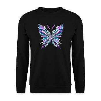 Fascinating geometry – abstract butterfly - Unisex Sweatshirt - black - Front - Alina (178cm) & Michal (187cm)