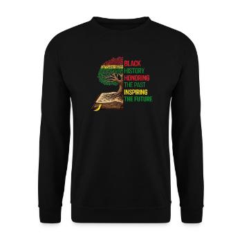 Honoring The Past Inspiring The Future tshirt - Unisex Sweatshirt - black - Front - Alina (178cm) & Michal (187cm)