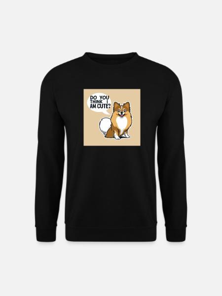 Funny Pomeranian Dog - Do You Think I Am Cute? - Unisex sweater - sort