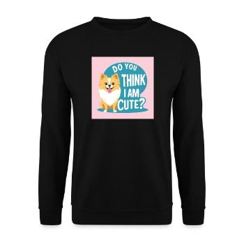 Pomeranian Dog "Do You Think I am cute?" - Unisex Sweatshirt - black - Front - Alina (178cm) & Michal (187cm)