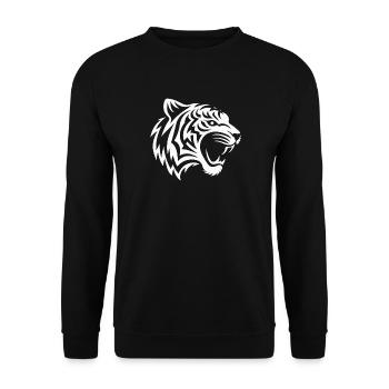 Tiger tribal weiss - Unisex Pullover - Schwarz - Vorne - Alina (178cm) & Michal (187cm)