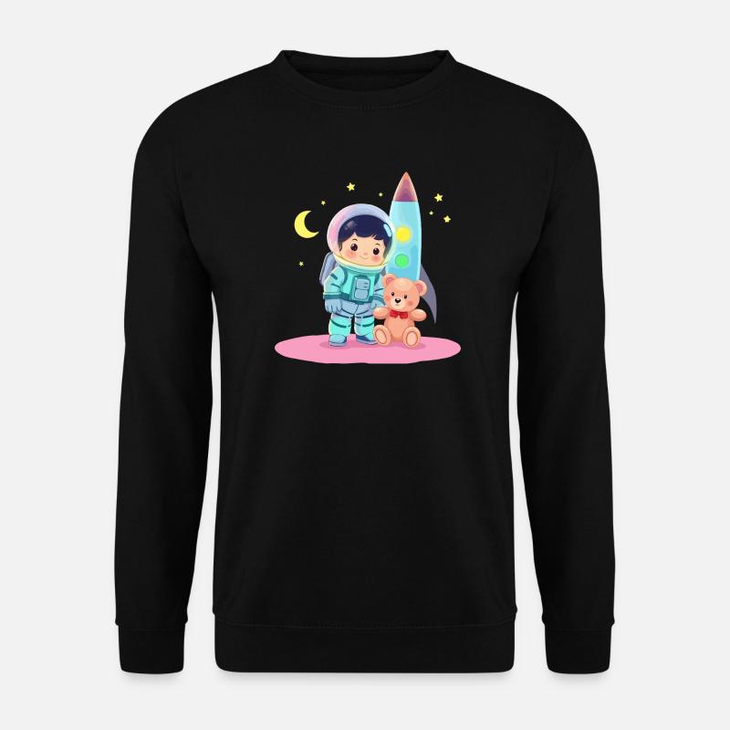 Astronaut with teddy bear - Unisex Sweatshirt - black