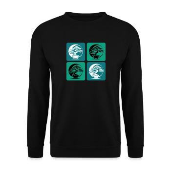 Bonsai Yin Yang - Unisex Sweatshirt - black - Front - Alina (178cm) & Michal (187cm)
