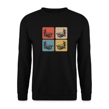 Joueur de billard vintage - Sweat-shirt Unisexe - noir - Devant - Alina (178cm) & Michal (187cm)