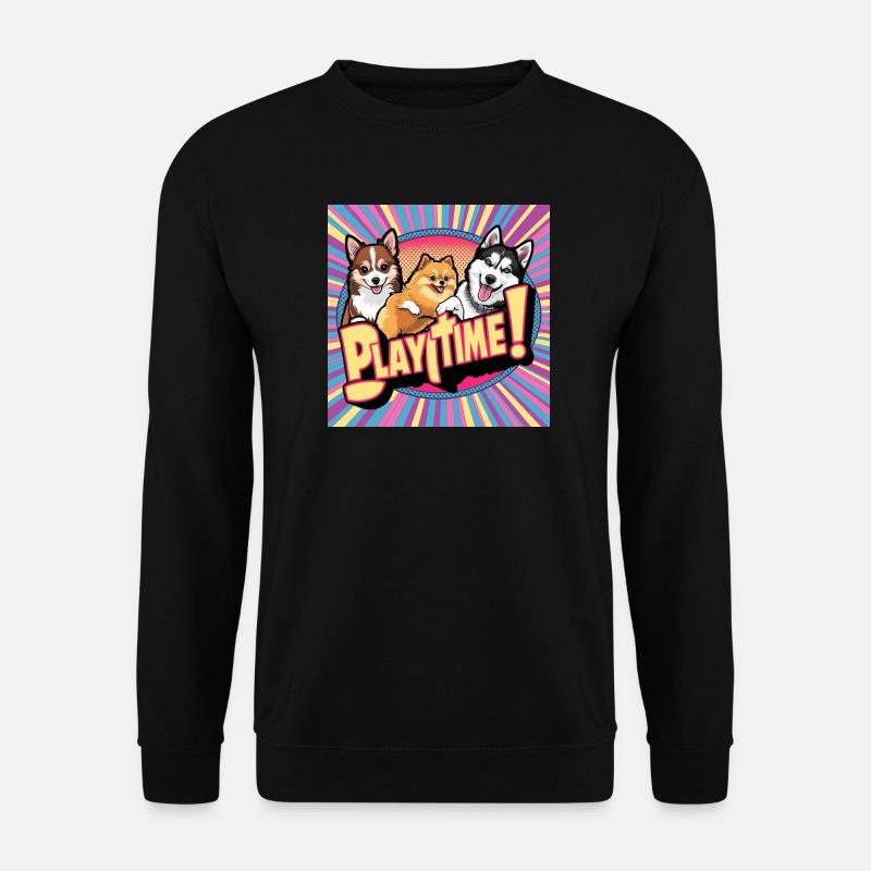 Comic Dogs - Playtime - Unisex Sweatshirt - black