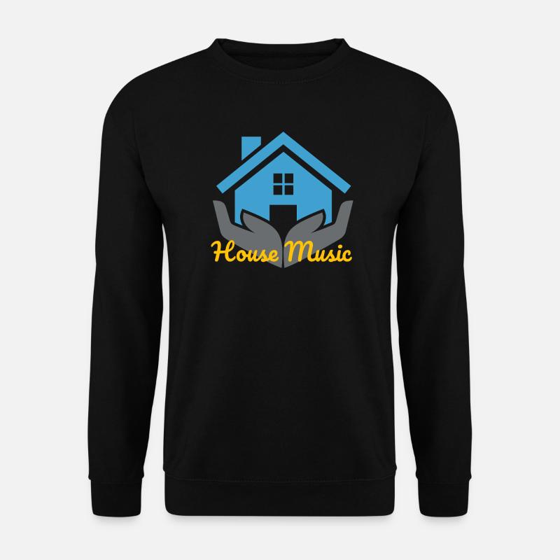 Geometrisches Haus mit Stil - Unisex Pullover - Schwarz