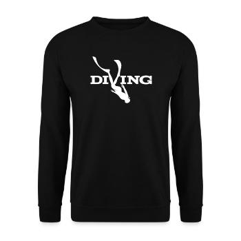 Tauchen Silhouette Splash - Unisex Pullover - Schwarz - Vorne - Alina (178cm) & Michal (187cm)