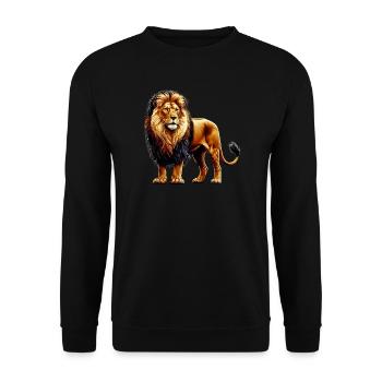 Lion - Unisex Sweatshirt - black - Front - Alina (178cm) & Michal (187cm)