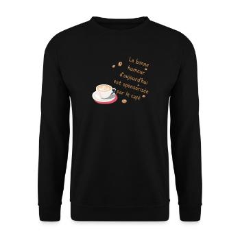 Bonheur Café d'aujourd'hui - Sweat-shirt Unisexe - noir - Devant - Alina (178cm) & Michal (187cm)