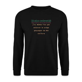 Situation sentimentale — siège retiré - Sweat-shirt Unisexe - noir - Devant - Alina (178cm) & Michal (187cm)