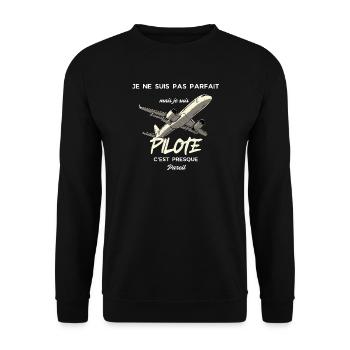 Pilote imparfait mais prêt à voler - Sweat-shirt Unisexe - noir - Devant - Alina (178cm) & Michal (187cm)