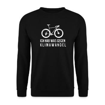 Bicycle statement against climate change - Unisex Sweatshirt - black - Front - Alina (178cm) & Michal (187cm)