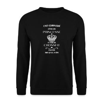 Princess fir ça va je gere - Unisex Sweatshirt - black - Front - Alina (178cm) & Michal (187cm)