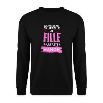 Fille Parfaite Manon - Sweat-shirt Unisexe - noir - Devant - Alina (178cm) & Michal (187cm)