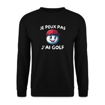 Mascotte balle de golf Cap Rouge - Sweat-shirt Unisexe - noir - Devant - Alina (178cm) & Michal (187cm)