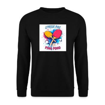 Ping Pong Coloré Déchaîné - Sweat-shirt Unisexe - noir - Devant - Alina (178cm) & Michal (187cm)