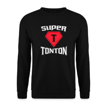 Super Tonton Emblème Diamant - Sweat-shirt Unisexe - noir - Devant - Alina (178cm) & Michal (187cm)