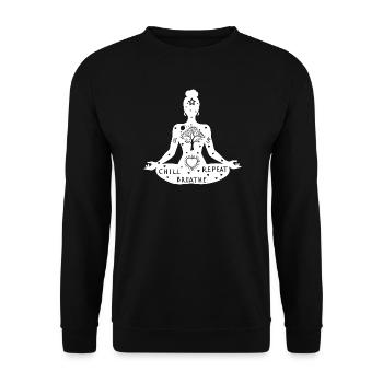 Yoga Art #3 - Unisex Sweatshirt - black - Front - Alina (178cm) & Michal (187cm)