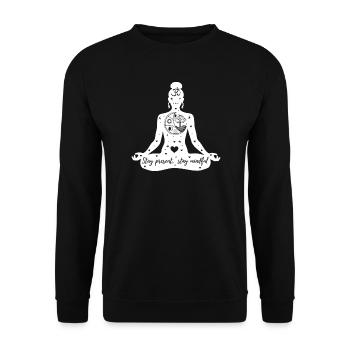 Yoga Kunst #13 - Unisex Pullover - Schwarz - Vorne - Alina (178cm) & Michal (187cm)
