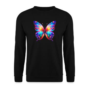 Butterfly - Unisex Sweatshirt - black - Front - Alina (178cm) & Michal (187cm)