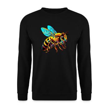 Biene - Unisex Pullover - Schwarz - Vorne - Alina (178cm) & Michal (187cm)