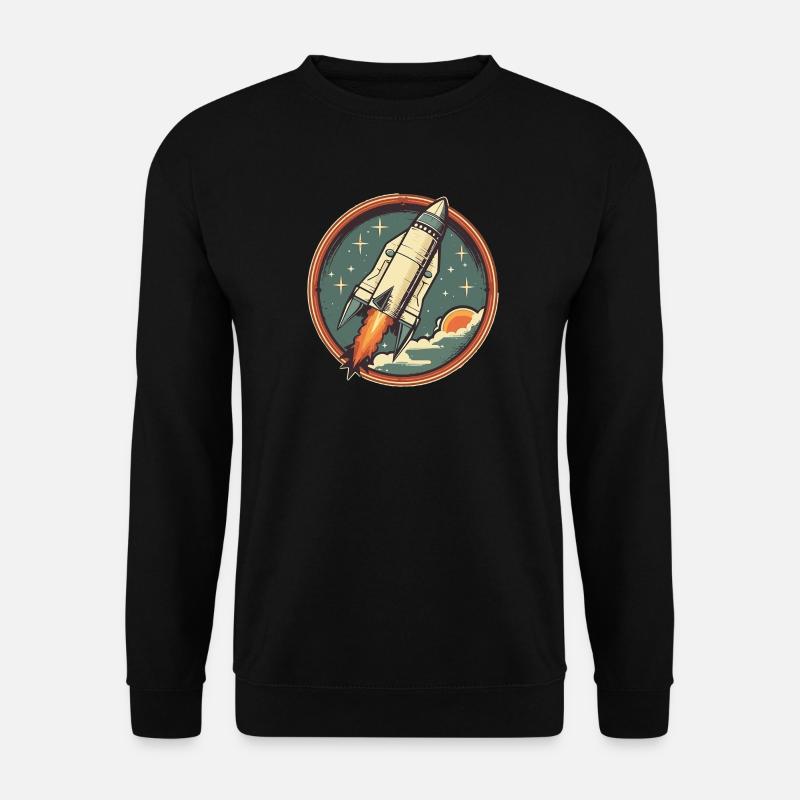Fusée Rétro - Fusée Spatiale - Sweat-shirt Unisexe - noir