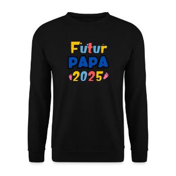 zukünftiger Vater 2025 - Unisex Pullover - Schwarz - Vorne - Alina (178cm) & Michal (187cm)
