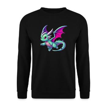 Dragon - Unisex Sweatshirt - black - Front - Alina (178cm) & Michal (187cm)