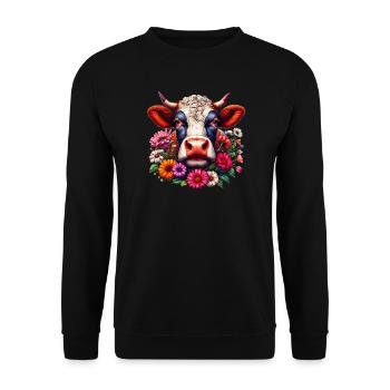 Vache - Sweat-shirt Unisexe - noir - Devant - Alina (178cm) & Michal (187cm)