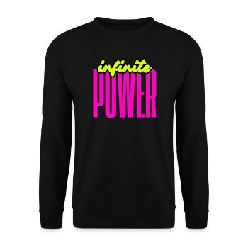 Unendliche Power - Unisex Pullover - Schwarz - Vorne - Alina (178cm) & Michal (187cm)