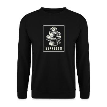 Espresso Vintage Style - Sweat-shirt Unisexe - noir - Devant - Alina (178cm) & Michal (187cm)