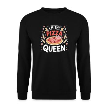 Je suis la reine de la pizza - Sweat-shirt Unisexe - noir - Devant - Alina (178cm) & Michal (187cm)