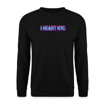 Neon Heart NYC Retro Typography - Unisex Sweatshirt - black - Front - Alina (178cm) & Michal (187cm)