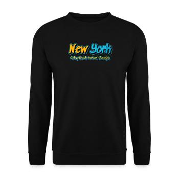 New York Graffiti City Nights - Unisex Sweatshirt - black - Front - Alina (178cm) & Michal (187cm)