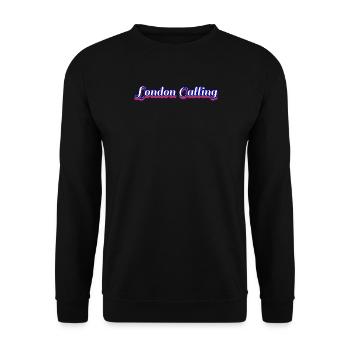 London ruft Retro - Unisex Pullover - Schwarz - Vorne - Alina (178cm) & Michal (187cm)