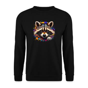 Raccoon - Unisex Sweatshirt - black - Front - Alina (178cm) & Michal (187cm)